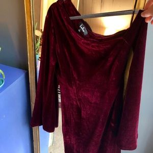 Maroon Velvet Dress
